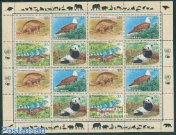 United Nations, New York 1995 Endangered Animals M/s, Mint NH, Nature - Animals (others & Mixed) - Birds - Birds Of Pr.. - Autres & Non Classés