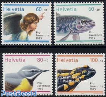 Switzerland 1995 Pro Juventute 4v, Mint NH, Nature - Animals (others & Mixed) - Birds - Fish - Reptiles - Ongebruikt