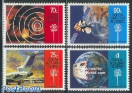 Cocos Islands 1987 Communication 4v, Mint NH, Science - Transport - Telecommunication - Aircraft & Aviation - Space Ex.. - Telecom