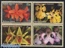 United Nations, Geneva 2005 Endangered Flowers 4v [+], Mint NH, Nature - Flowers & Plants - Orchids - Other & Unclassified