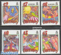 Guernsey 2002 Circus 6v, Mint NH, History - Performance Art - Europa (cept) - Circus - Zirkus