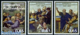 Vatican 2009 Dispute Of Sacramento 3v, Mint NH, Religion - Religion - Art - Paintings - Raphael - Unused Stamps