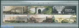 Great Britain 2006 Brunel 1806-2006 6v M/s, Mint NH, Transport - Railways - Ships And Boats - Art - Bridges And Tunnels - Neufs