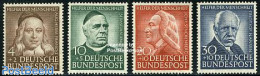 Germany, Federal Republic 1953 Welfare, Famous Persons 4v, Mint NH, Health - Religion - Science - Health - Religion - .. - Unused Stamps