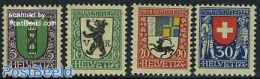 Switzerland 1925 Pro Juventute, Coat Of Arms 4v, Mint NH, History - Nature - Various - Coat Of Arms - Bears - Uniforms - Ongebruikt