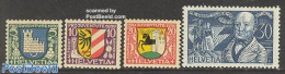 Switzerland 1930 Pro Juventute, Coat Of Arms 4v, Mint NH, History - Coat Of Arms - Art - Authors - Unused Stamps