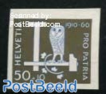 Switzerland 1960 Pro Patria 1v, Imperforated, Mint NH, Nature - Birds - Owls - Unused Stamps