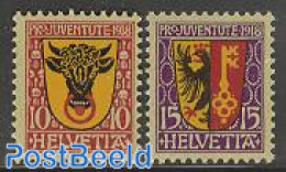 Switzerland 1918 Pro Juventute 2v, Unused (hinged), History - Coat Of Arms - Nuovi