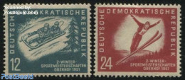 Germany, DDR 1951 Wintersport Games 2v, Mint NH, Sport - (Bob) Sleigh Sports - Skiing - Sport (other And Mixed) - Ongebruikt