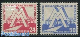 Germany, DDR 1951 Leipzig Spring Fair 2v, Mint NH, Various - Export & Trade - Nuovi