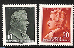 Germany, DDR 1956 W.A. Mozart 2v, Mint NH, Performance Art - Amadeus Mozart - Music - Nuovi