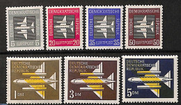 Germany, DDR 1957 Airmail 7v, Mint NH, Transport - Aircraft & Aviation - Nuovi