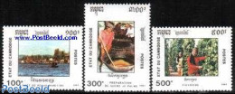 Cambodia 1991 National Development 3v, Mint NH, Nature - Various - Fishing - Agriculture - Vissen