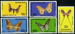 Central Africa 1969 Butterflies 5v, Mint NH, Nature - Butterflies - Central African Republic