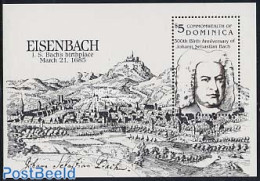 Dominica 1985 J.S. Bach S/s, Mint NH, Performance Art - Music - Music