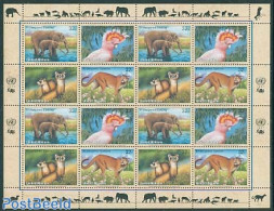 United Nations, New York 1997 Endangered Animals M/s, Mint NH, Nature - Animals (others & Mixed) - Birds - Cat Family .. - Sonstige & Ohne Zuordnung