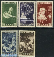 Germany, Saar 1951 Social Welfare, Paintings 5v, Mint NH, Nature - Horses - Art - Paintings - Other & Unclassified