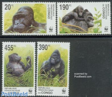 Congo Dem. Republic, (zaire) 2002 WWF/gorrilas 4v, Mint NH, Nature - Animals (others & Mixed) - Monkeys - World Wildli.. - Sonstige & Ohne Zuordnung