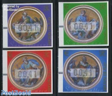 Vatican 2002 Automat Stamps 4v, Normal Paper, Mint NH, Automat Stamps - Art - Paintings - Ungebraucht