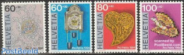 Switzerland 1994 Pro Patria, Folk Art 4v, Mint NH, Science - Weights & Measures - Art - Art & Antique Objects - Clocks - Unused Stamps