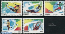 Congo Republic 1993 Football Games 5v, Mint NH, Sport - Football - Other & Unclassified