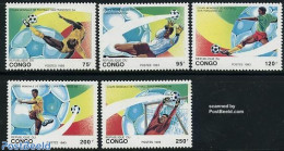 Congo Republic 1993 Football Games 5v, Mint NH, Sport - Football - Otros & Sin Clasificación