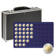 Lindner Münzkoffer 2338M-480 Mit 8 Blauen Münztableaus Für Münzen Bis 27mm Ø Neu - Material