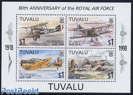 Tuvalu 1998 80 Years R.A.F. S/s, Mint NH, Transport - Aircraft & Aviation - Aerei