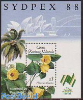 Cocos Islands 1988 Flowers S/s, Mint NH, Nature - Flowers & Plants - Philately - Cocos (Keeling) Islands