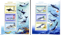 Congo Dem. Republic, (zaire) 2011 Whales, Dolphins 6v (2 M/s), Mint NH, Nature - Various - Sea Mammals - Lighthouses &.. - Leuchttürme