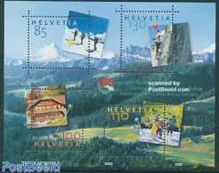 Switzerland 2005 100 Years Nature Friends S/s, Mint NH, Sport - Various - Mountains & Mountain Climbing - Skiing - Tou.. - Neufs