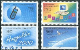 Turkish Cyprus 2000 New Millennium 4v, Mint NH, Science - Transport - Computers & IT - Telephones - Space Exploration - Computers