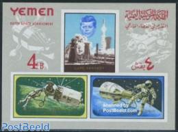 Yemen, Kingdom 1965 Space Exploration S/s, Mint NH, History - Transport - American Presidents - Space Exploration - Other & Unclassified