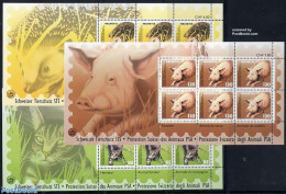 Switzerland 2004 Animals 3 M/ss, Mint NH, Nature - Animals (others & Mixed) - Cats - Hedgehog - Unused Stamps