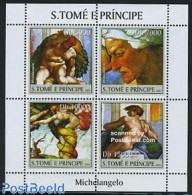 Sao Tome/Principe 2004 Michelangelo 4v M/s, Mint NH, Art - Michelangelo - Paintings - Sao Tome And Principe