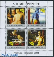 Sao Tome/Principe 2004 Phileuro, Paintings 4v M/s, Mint NH, Art - Modern Art (1850-present) - Nude Paintings - Paintings - Sao Tome En Principe