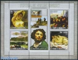 Sao Tome/Principe 2006 Gustave Courbet 4v M/s, Mint NH, Transport - Ships And Boats - Art - Nude Paintings - Paintings - Bateaux