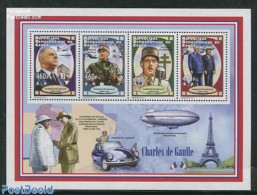 Congo Dem. Republic, (zaire) 2012 Charles De Gaulle 4v M/s, Mint NH, History - Transport - Politicians - Automobiles -.. - Coches