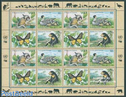 United Nations, New York 1998 Endangered Animals M/s, Mint NH, Nature - Animals (others & Mixed) - Butterflies - Ducks - Sonstige & Ohne Zuordnung