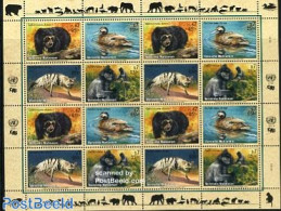 United Nations, Vienna 2001 Animals M/s, Mint NH, Nature - Animals (others & Mixed) - Bears - Ducks - Monkeys - Other & Unclassified