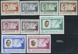 Yemen, Arab Republic 1966 Famous Persons 9v Imperforated, Mint NH, History - Religion - Various - American Presidents .. - Popes