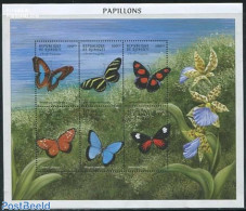Djibouti 2000 Butterflies 6v M/s, Mint NH, Nature - Butterflies - Yibuti (1977-...)