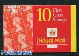 Great Britain 1998 Definitives Booklet, 10x1st, Questa, Litho, Mint NH, Stamp Booklets - Other & Unclassified