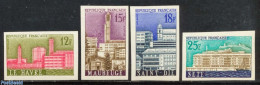 France 1958 City Views 4v, Imperforated, Mint NH, Art - Modern Architecture - Ongebruikt