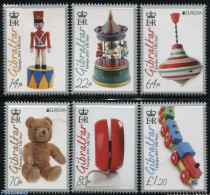 Gibraltar 2015 Europa, Old Toys 6v, Mint NH, History - Transport - Various - Europa (cept) - Railways - Teddy Bears - .. - Treinen