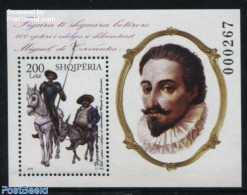 Albania 2016 Miguel De Cervantes S/s, Mint NH, Nature - Horses - Art - Authors - Cervantes - Schrijvers