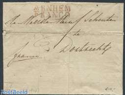 Netherlands 1827 Folding Cover From Arnhem, Postal History - ...-1852 Préphilatélie
