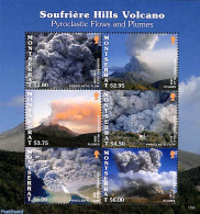 Montserrat 2017 Soufrière Hills Volcano, Pyroclastic Flows And Plumes 6v M/s, Mint NH, History - Geology - Autres & Non Classés
