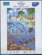 Aruba 1997 Pacific 97, Marine Life 9v M/s, Unused (hinged), Nature - Various - Birds - Fish - Owls - Sea Mammals - Tur.. - Fische