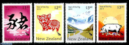 New Zealand 2019 Year Of The Pig 4v, Mint NH, Various - New Year - Neufs